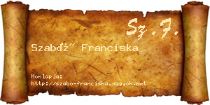 Szabó Franciska névjegykártya