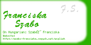 franciska szabo business card